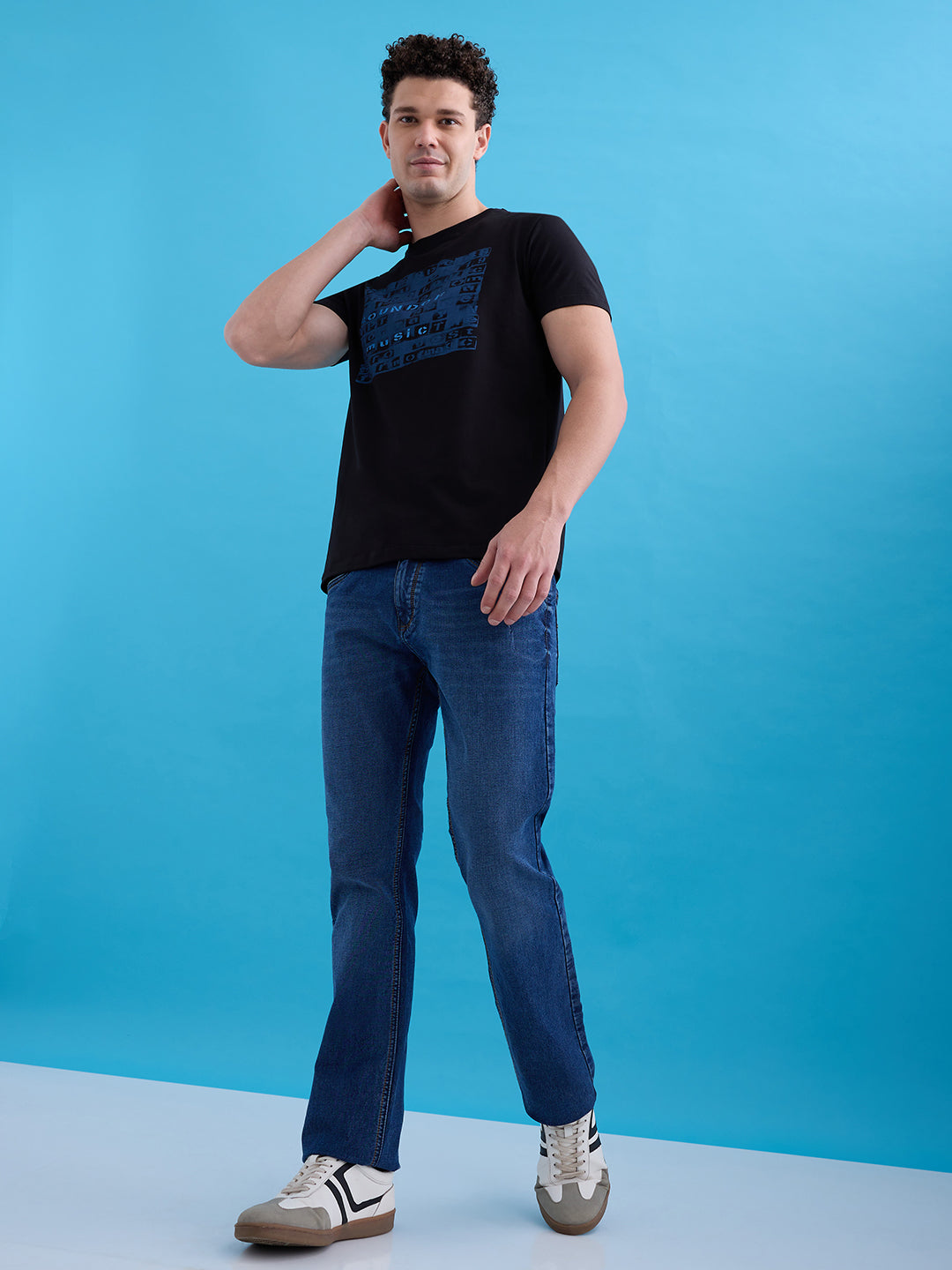 Status Quo Men'S Printed Round Neck Half Sleeves Regular Fit Tshirt