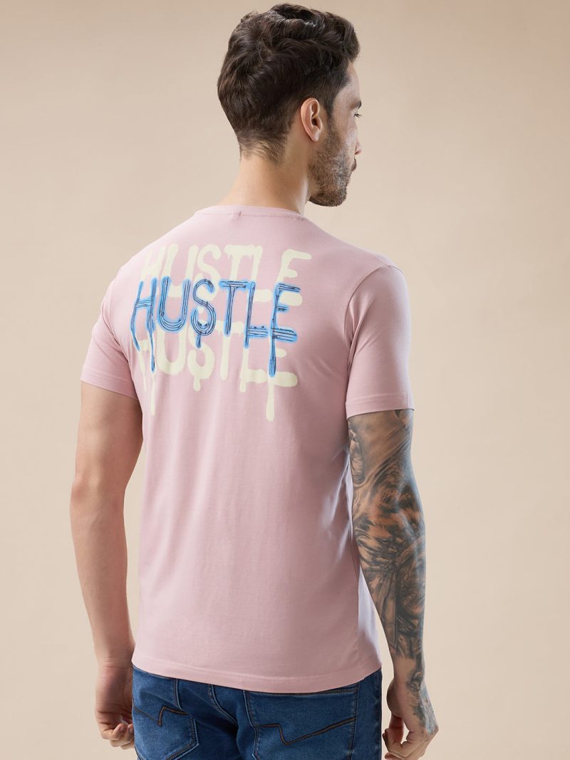 Status Quo Men'S Puff Typography Print Half Sleeves Round Neck T-Shirt