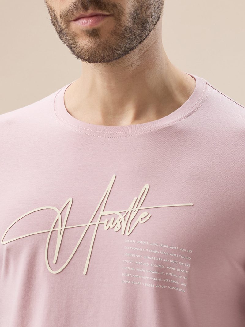 Status Quo Men'S Puff Typography Print Half Sleeves Round Neck T-Shirt