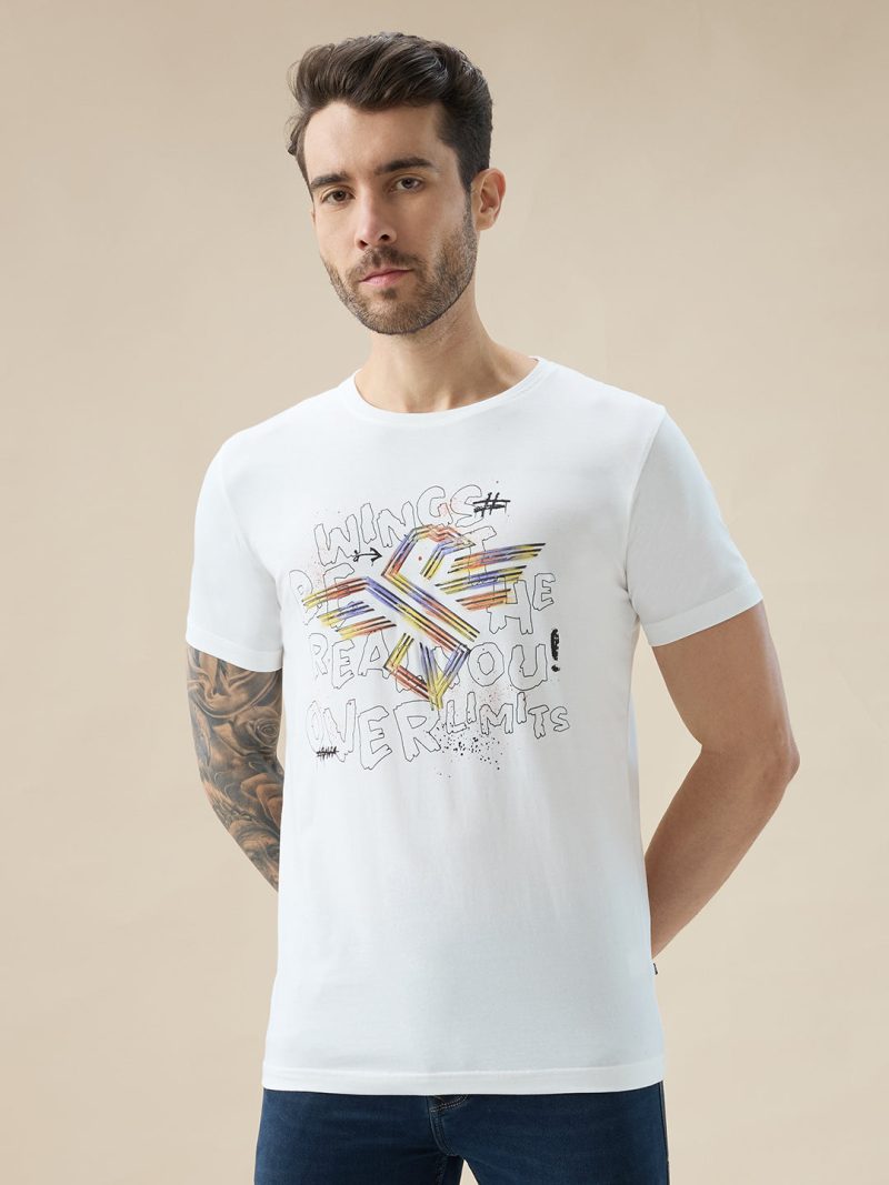 Status Quo Men'S Typography Print Round Neck Half Sleeve Regular Fit T-Shirt