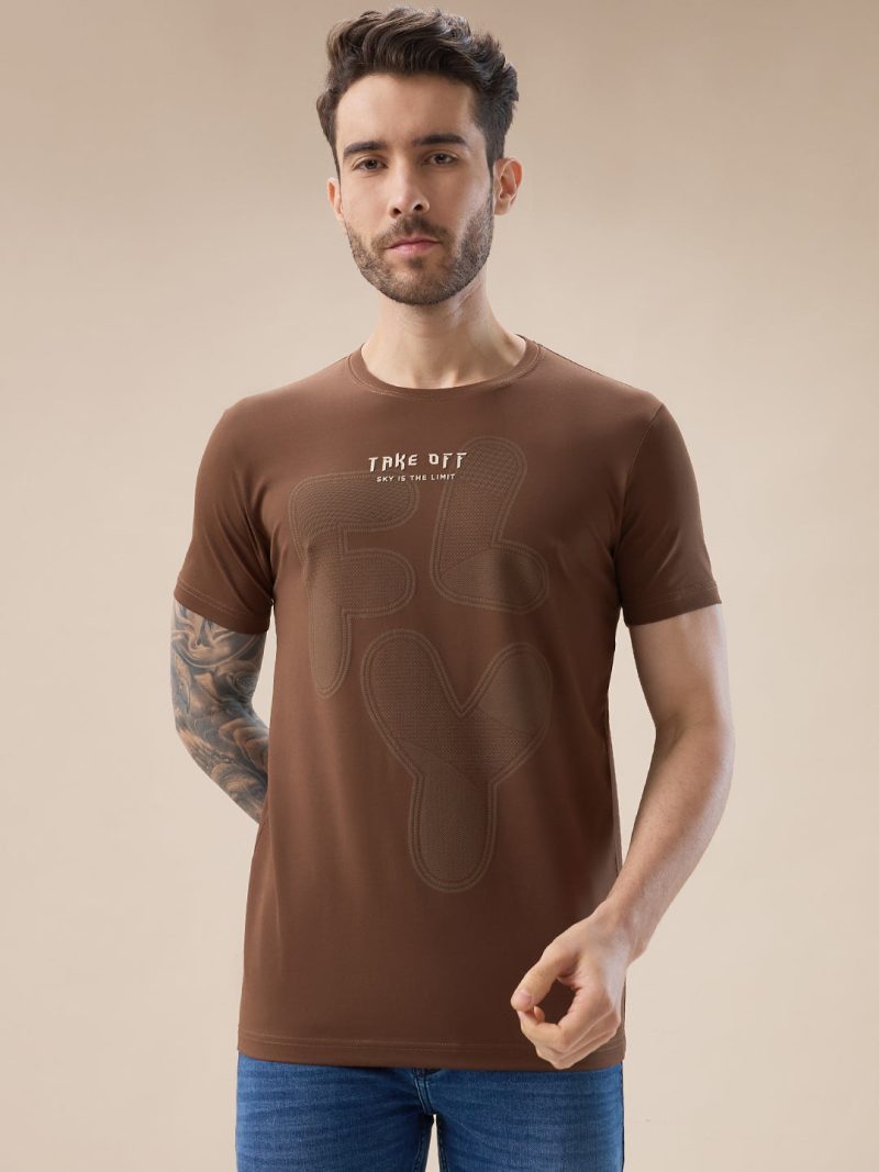 Status Quo Men'S Front Typography Print Half Sleeves Round Neck T-Shirt