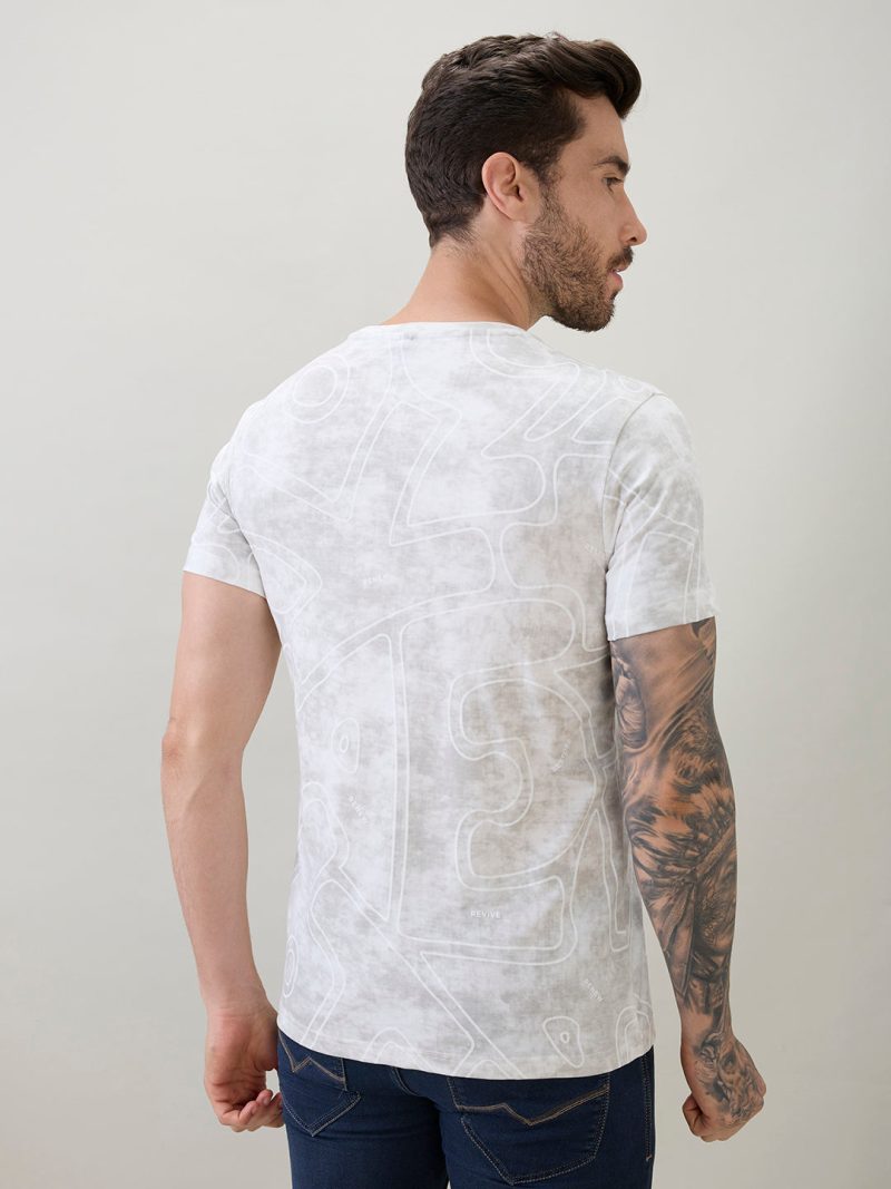 Status Quo Mens Abstract Printed Round Neck Half Sleeves Regular Fit T-Shirt