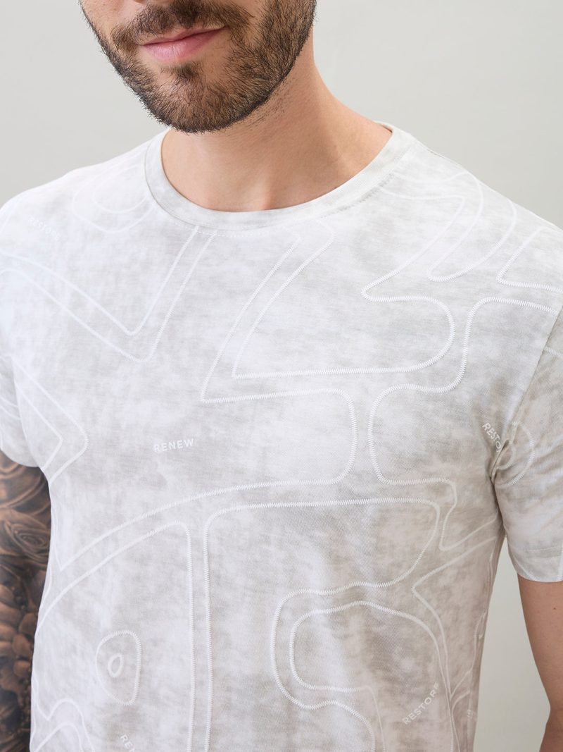 Status Quo Mens Abstract Printed Round Neck Half Sleeves Regular Fit T-Shirt