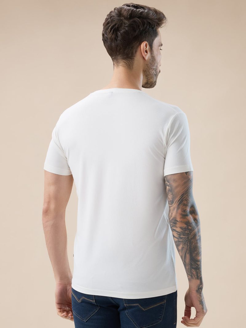 Status Quo Men'S Chest Applique Typography Print Round Neck Half Sleeves T-Shirt