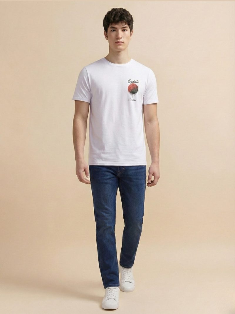 Status Quo Men'S Graphic Typography Print Round Neck Half Sleeves T-Shirt