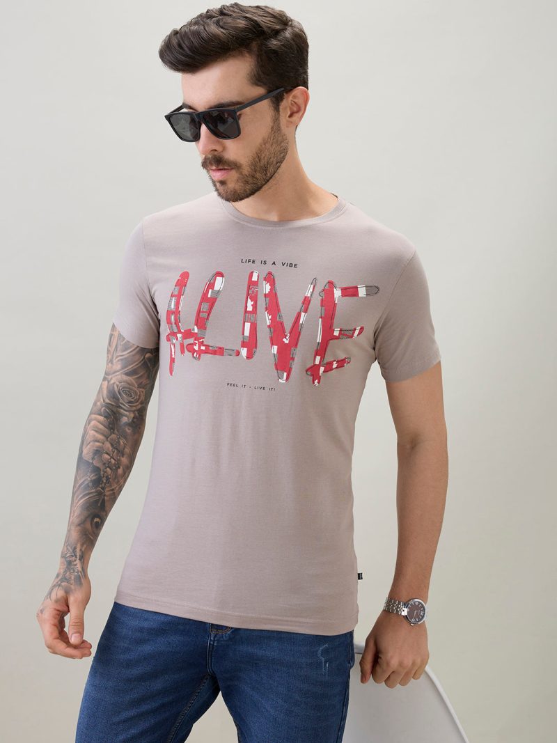 Status Quo Mens Typography Print Round Neck Half Sleeve T-Shirt With Front And Back Design