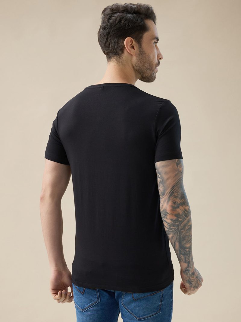 Status Quo Men'S Chest Rubberized Graphic Print Round Neck Half Sleeve Regular Fit T-Shirt