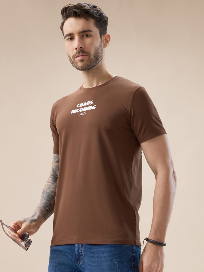 Status Quo Men'S Chest & Back Typography Print Round Neck Half Sleeves Regular Fit T-Shirt