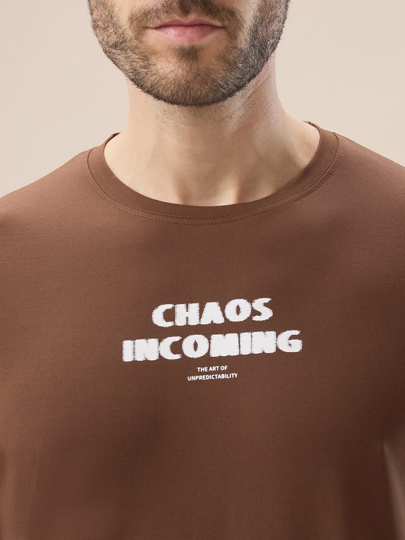 Status Quo Men'S Chest & Back Typography Print Round Neck Half Sleeves Regular Fit T-Shirt