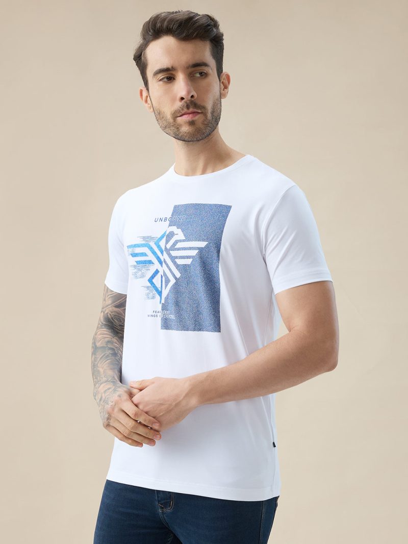 Status Quo Men'S Chest Brand Logo Graphic Print Round Neck Half Sleeve Regular Fit T-Shirt