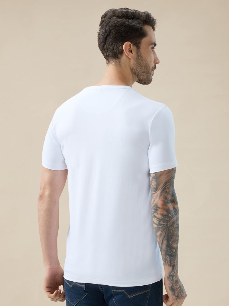 Status Quo Men'S Chest Brand Logo Graphic Print Round Neck Half Sleeve Regular Fit T-Shirt