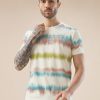 Status Quo Men'S Round Neck Half Sleeve Regular Fit Abstract Gradient Stripe T-Shirt