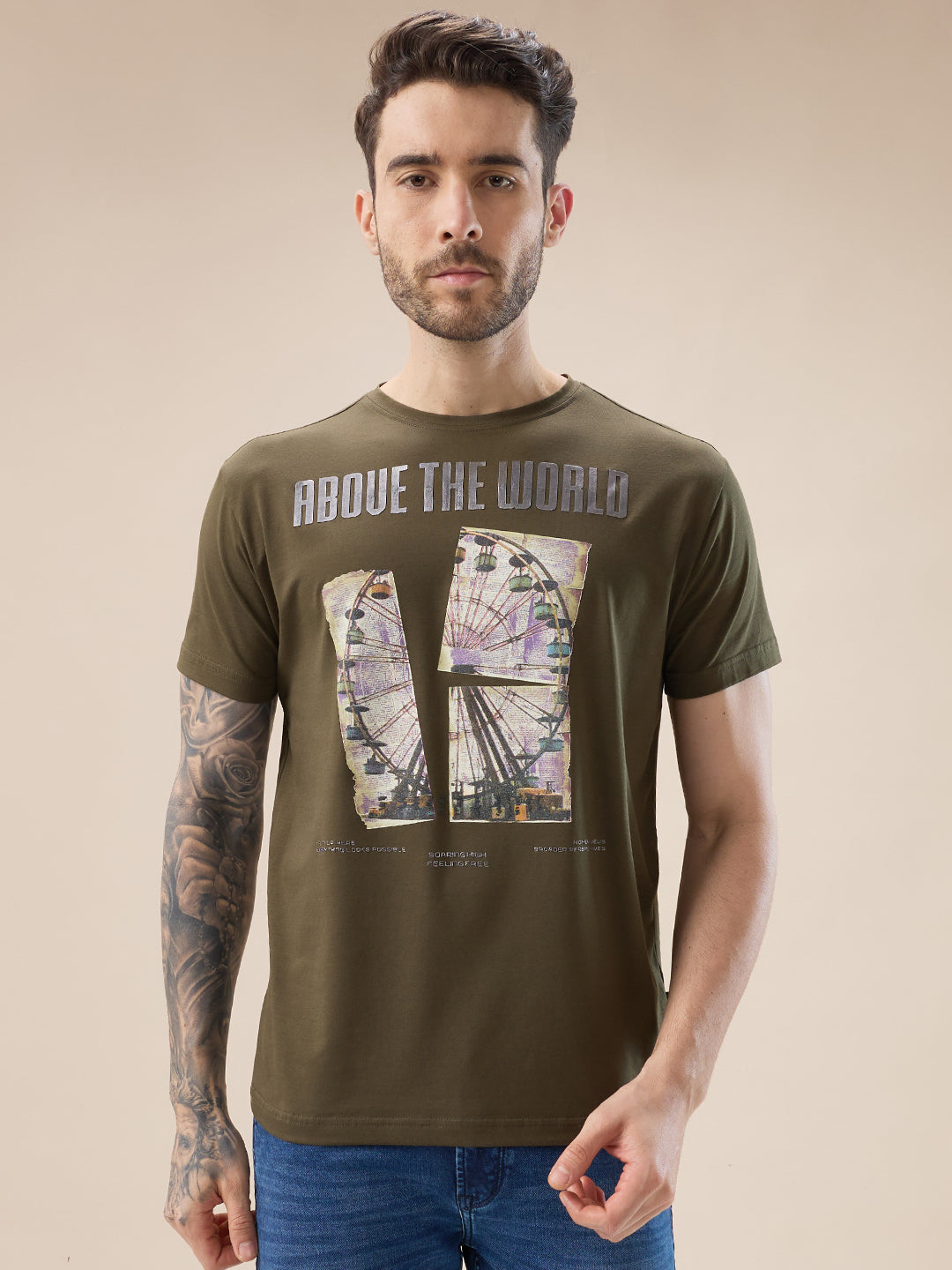 Status Quo Men'S Round Neck Half Sleeve Regular Fit Graphic Print T-Shirt