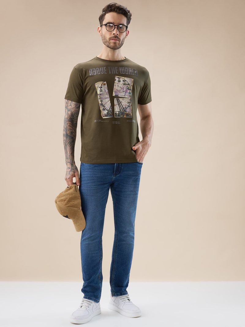 Status Quo Men'S Round Neck Half Sleeve Regular Fit Graphic Print T-Shirt