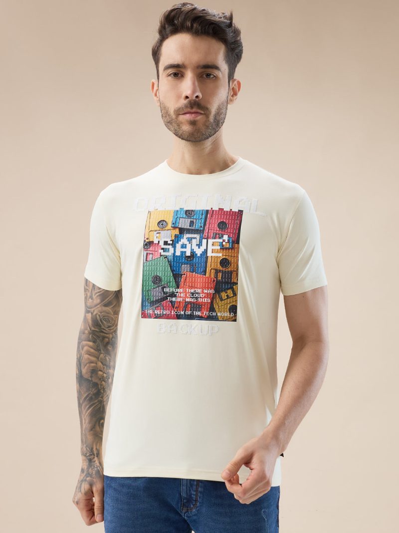 Status Quo Men'S Graphic And Typography Print Round Neck Regular Fit T-Shirt