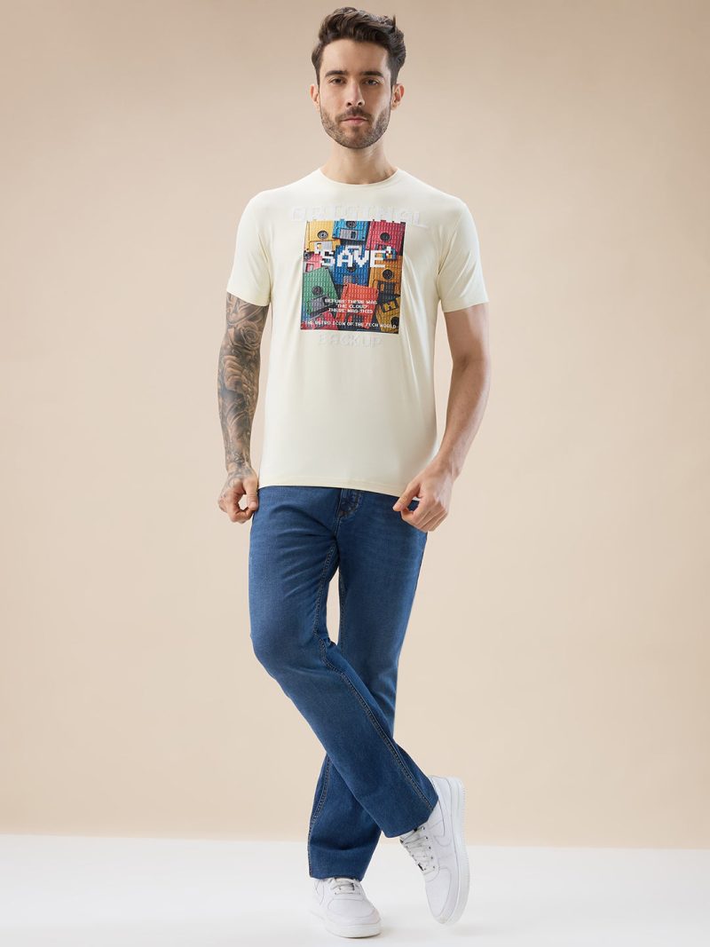 Status Quo Men'S Graphic And Typography Print Round Neck Regular Fit T-Shirt