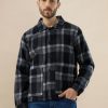 Status Quo Men'S Wool Blend Checked Pattern Regular Fit Shacket