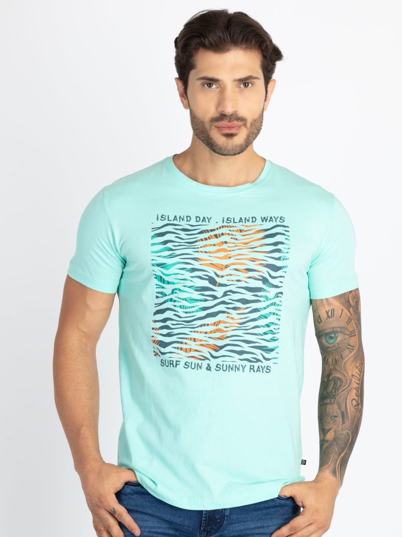 Mens Printed Round Neck T-Shirt