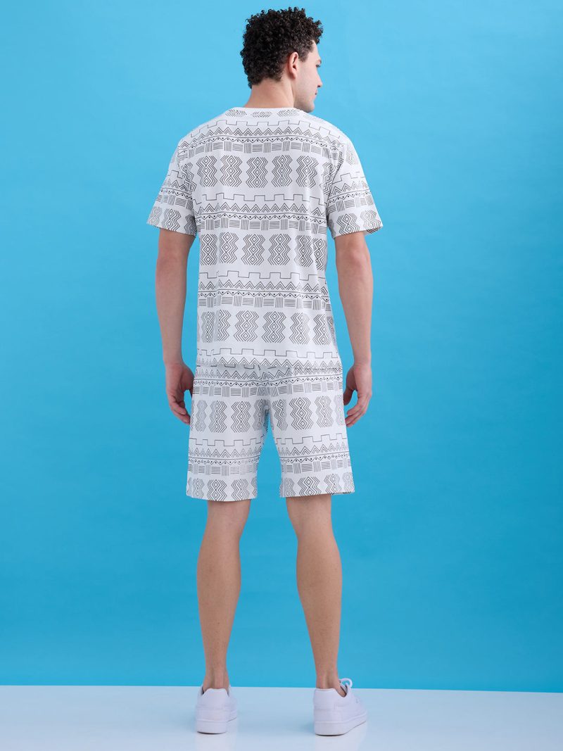 Status Quo Printed Round Neck Regular Fit Coordset With Drawstring