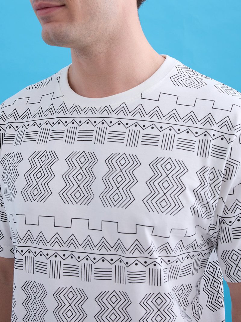 Status Quo Printed Round Neck Regular Fit Coordset With Drawstring