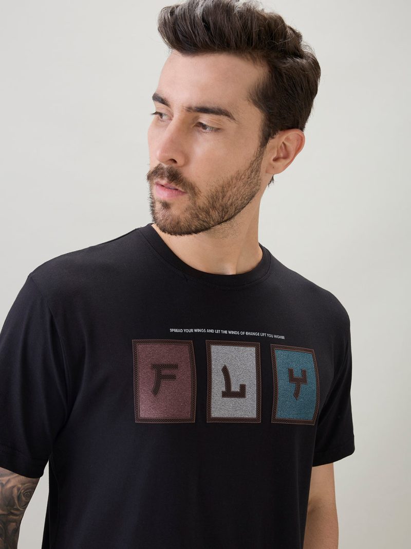 Status Quo Mens Typography Chest Print Half Sleeves Regular Fit Polo T-Shirt