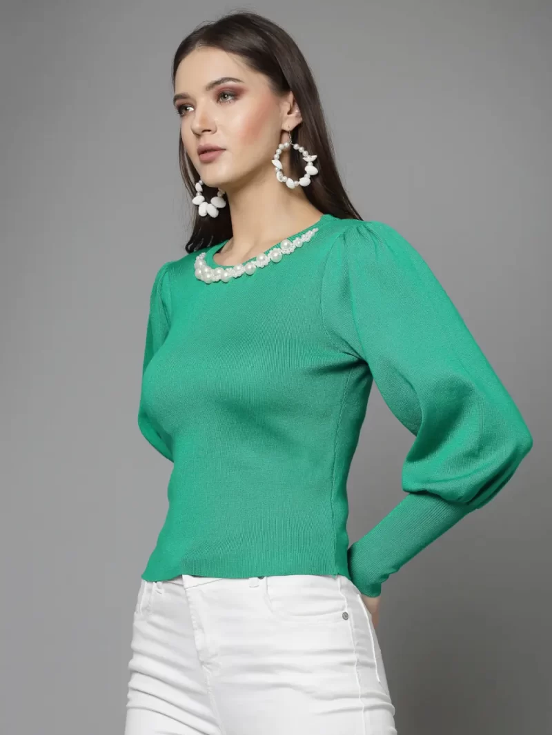 Embellished Round Neck Pullover