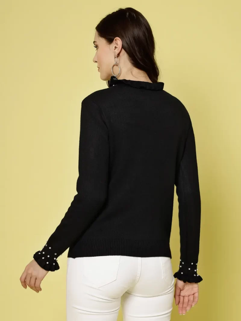 Embellished Studded High Neck Top