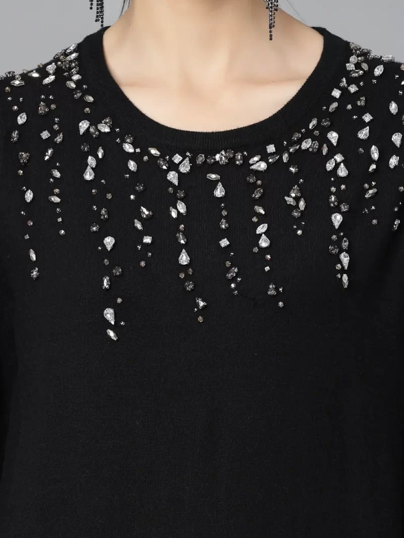 Embellished Studded Puff Sleeves Top