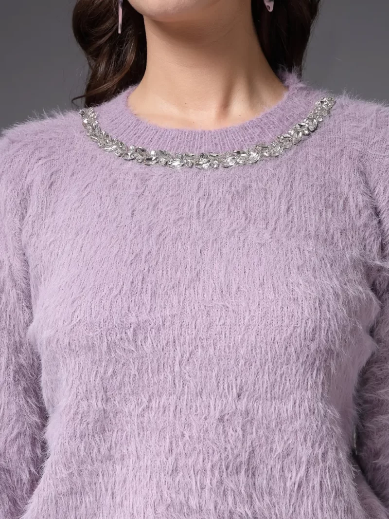 Embellished Detail Cropped Pullover