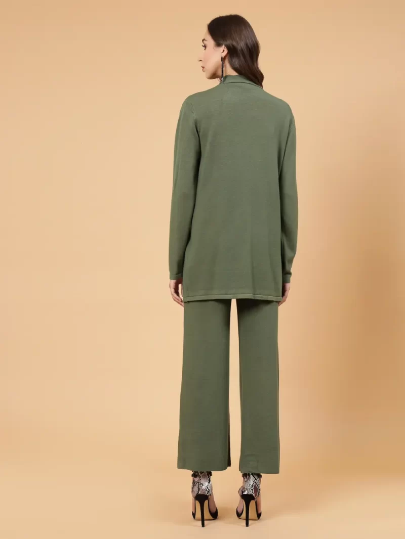 Mafadeny Women'S 3 Pcs Mock Neck Co-Ord Set With Wide-Leg Pants