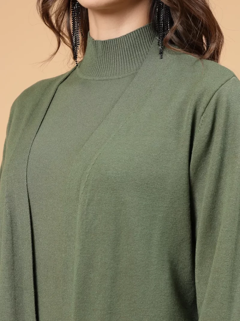 Mafadeny Women'S 3 Pcs Mock Neck Co-Ord Set With Wide-Leg Pants