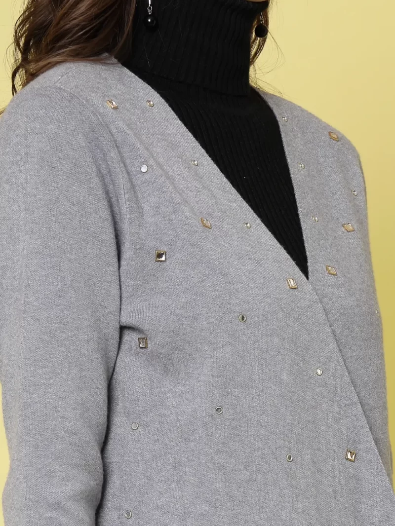 Mafadeny Women'S Long Sleeves Embellished Open Front Shrug