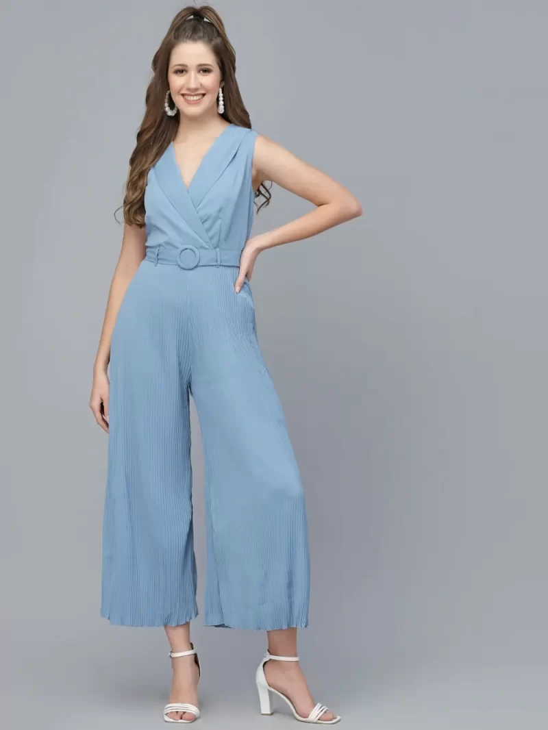 Mafadeny Women'S Sleeveless Wide-Leg Jumpsuit With Pleats