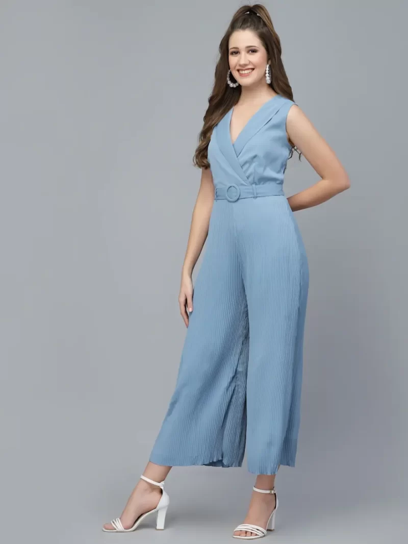 Mafadeny Women'S Sleeveless Wide-Leg Jumpsuit With Pleats