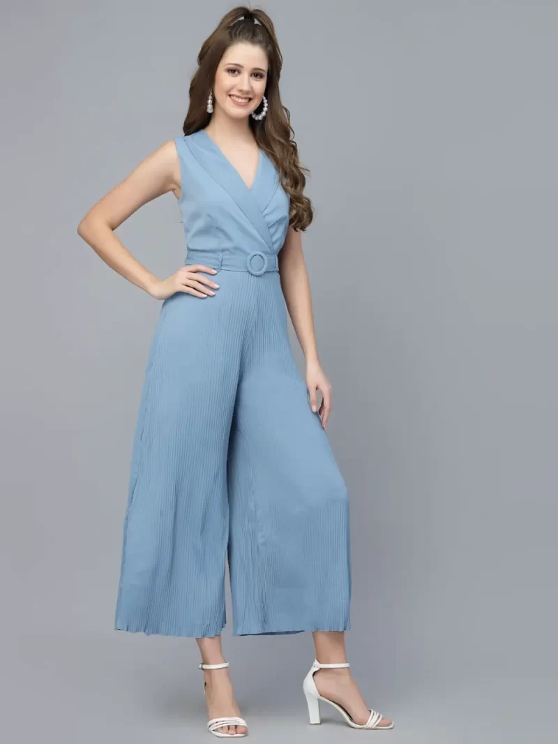 Mafadeny Women'S Sleeveless Wide-Leg Jumpsuit With Pleats