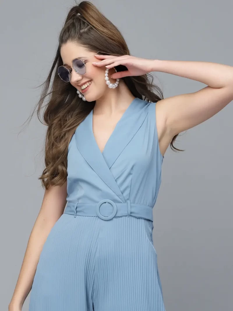 Mafadeny Women'S Sleeveless Wide-Leg Jumpsuit With Pleats