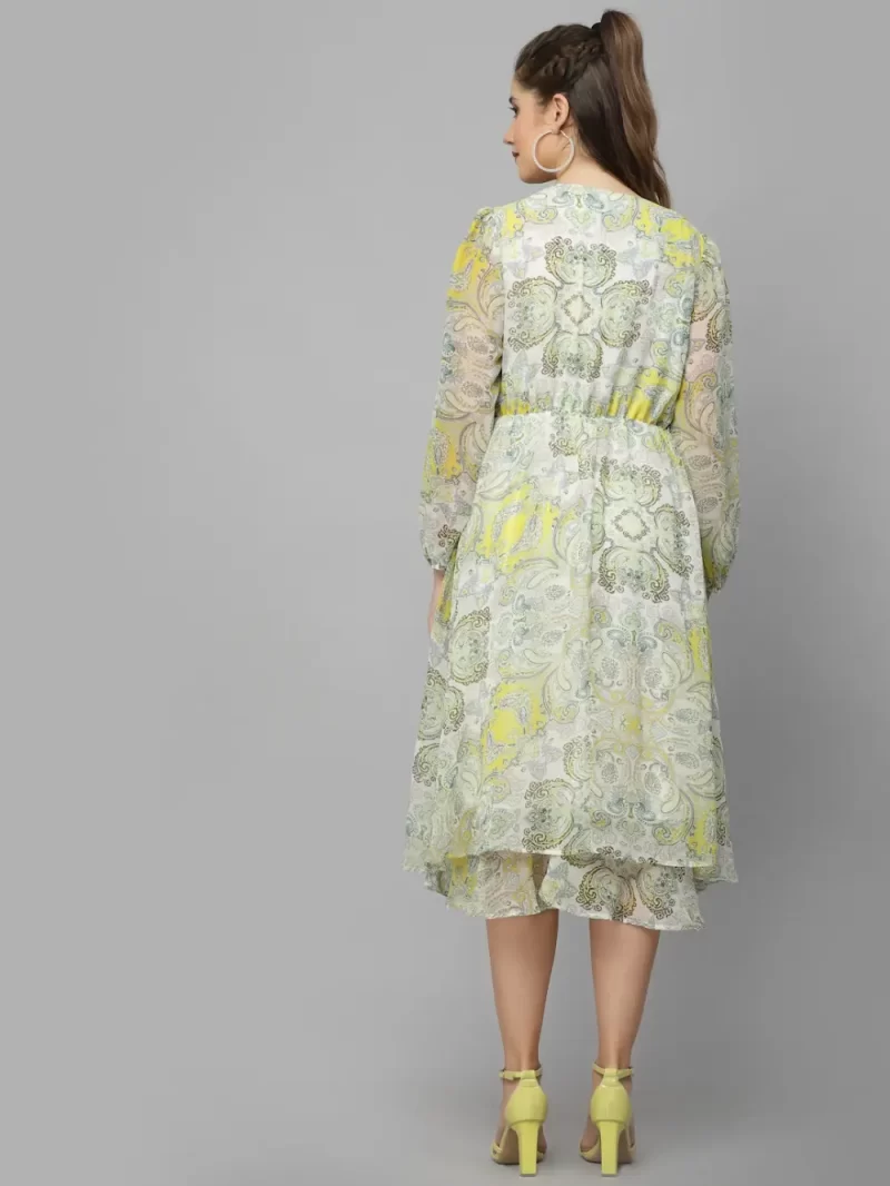 Mafadeny Women'S Paisley Print Flared Midi Dress