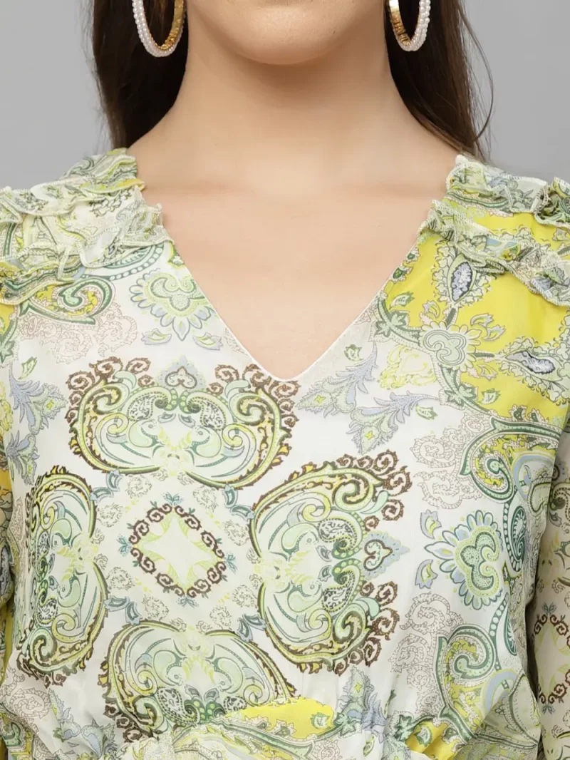 Mafadeny Women'S Paisley Print Flared Midi Dress