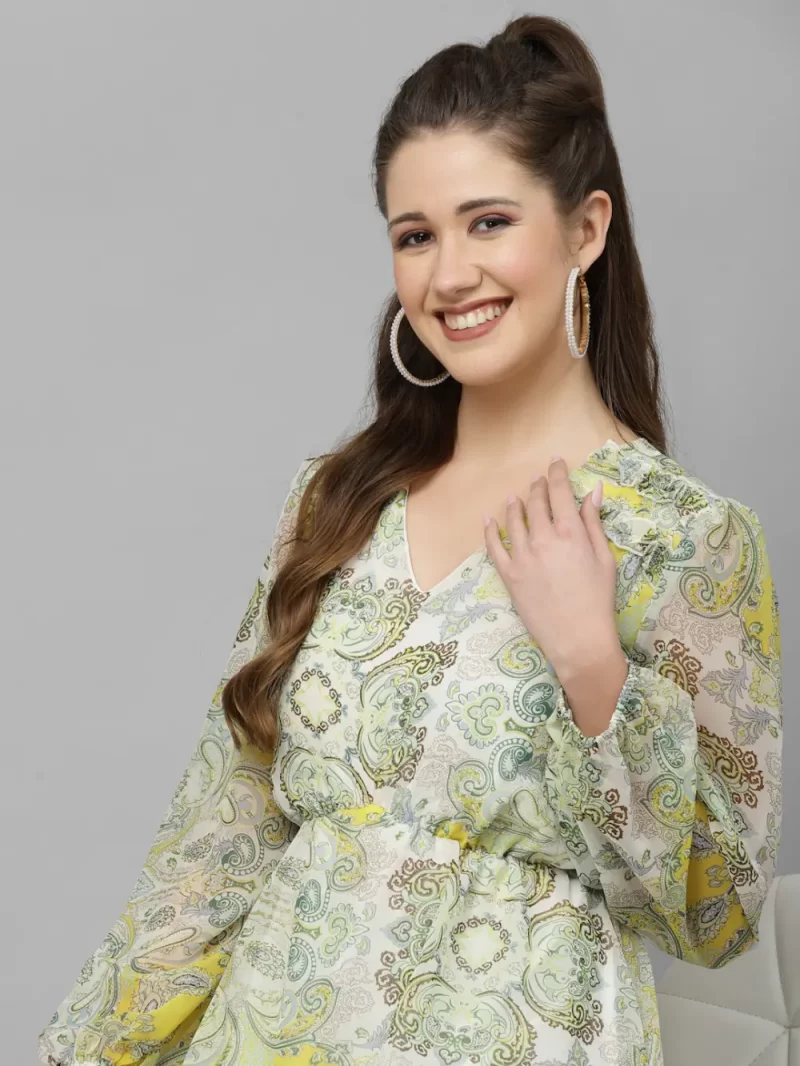 Mafadeny Women'S Paisley Print Flared Midi Dress