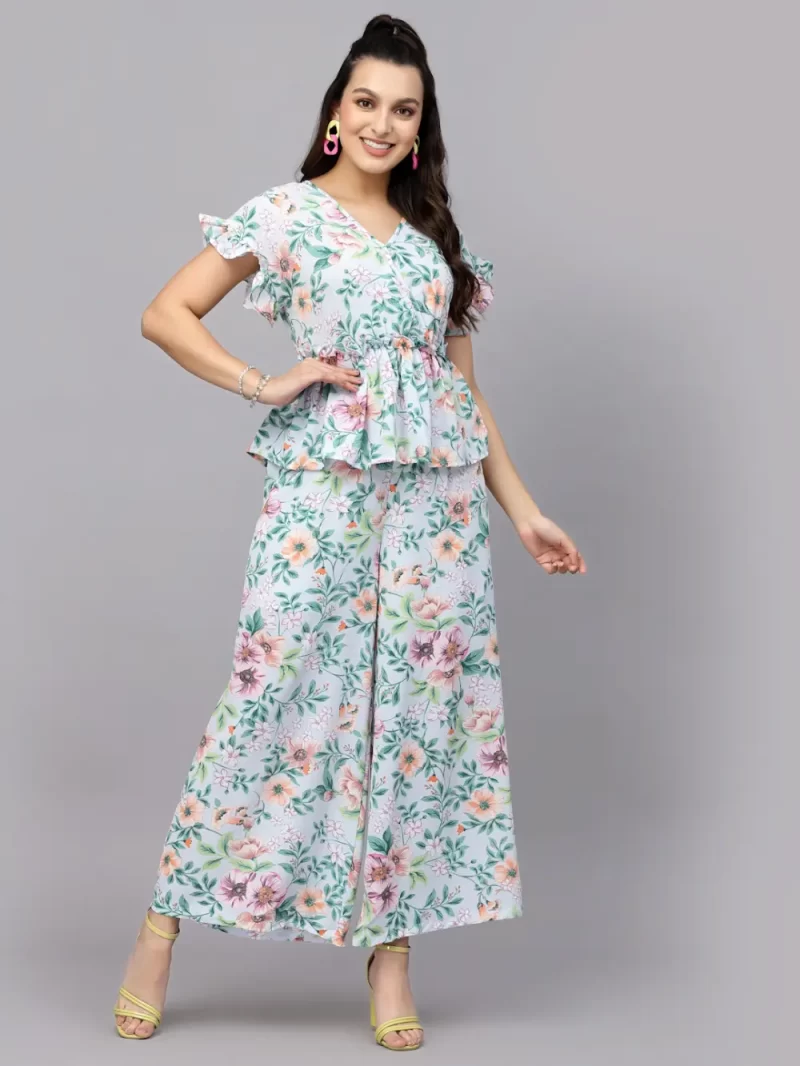 Mafadeny Women’S Floral Peplum Co-Ord Set