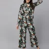 Mafadeny Women’S Abstract Print Bow-Neck Co-Ord Set