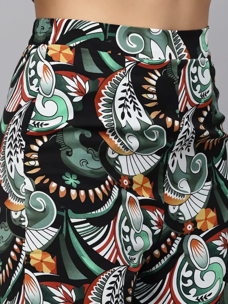 Mafadeny Women’S Abstract Print Bow-Neck Co-Ord Set