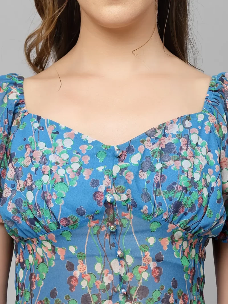 Mafadeny Women’S Floral Crop Top & Pleated Skirt Co-Ord Set