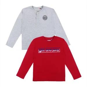 Gini And Jony Boys Multicolor Printed Cotton T-Shirt Pack Of-2 Full Sleeves