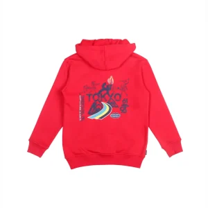 Gini And Jony Boys Red Graphic Print Cotton Knits Jacket Full Sleeves