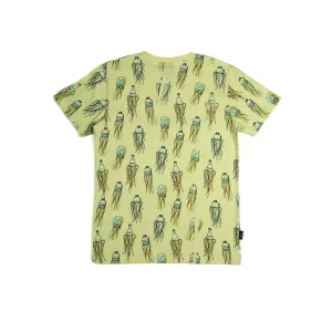 Gini And Jony Boys Yellow All Over Print Cotton T-Shirt Half Sleeves