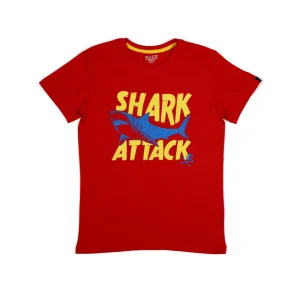 Gini And Jony Boys Red Graphic Print Cotton Co-Ordinate Half Sleeves