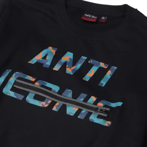 Gini & Jony Boys Black Graphic Cotton Sweat Shirt Full Sleeves