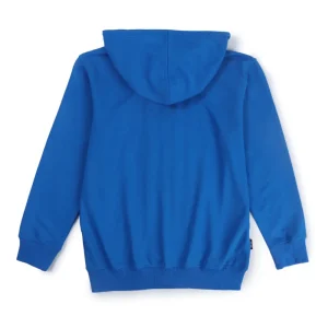 Gini And Jony Boys Blue Color Block Cotton Knits Jacket Full Sleeves