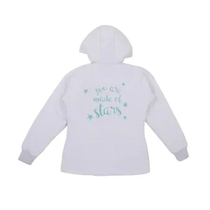 Gini And Jony Girls White Typographic Print Taffeta Heavy Winter Jacket Full Sleeves
